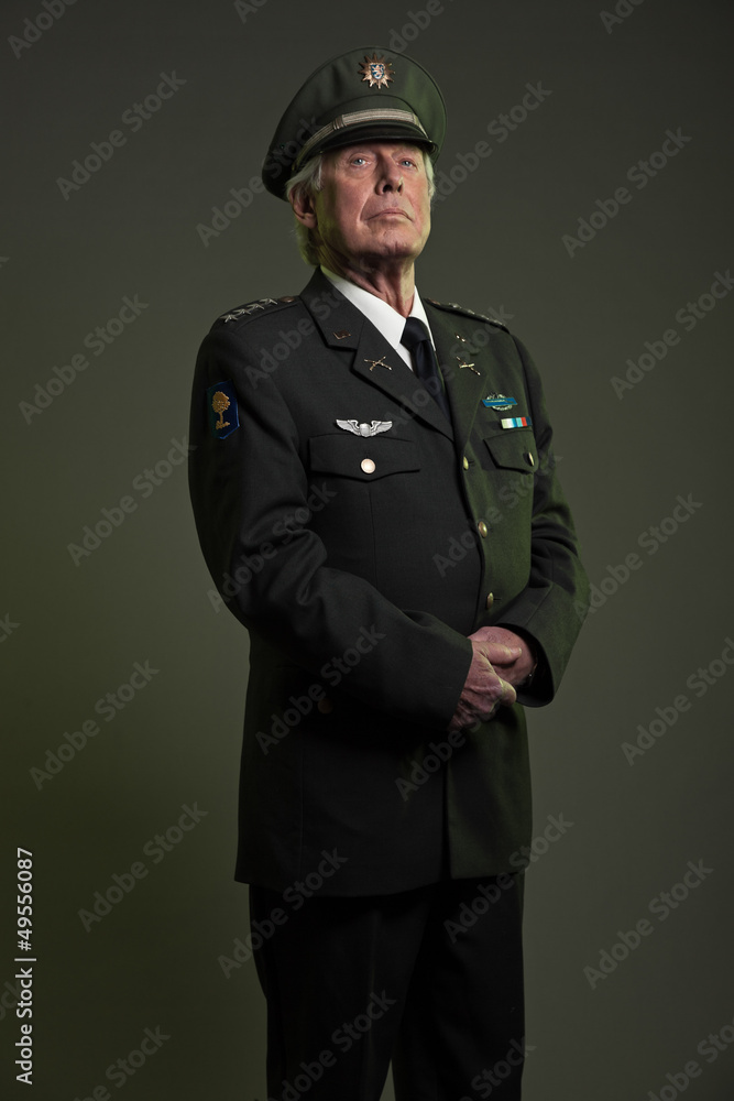 US military general in uniform. Studio portrait. US military general in uniform. Studio portrait.