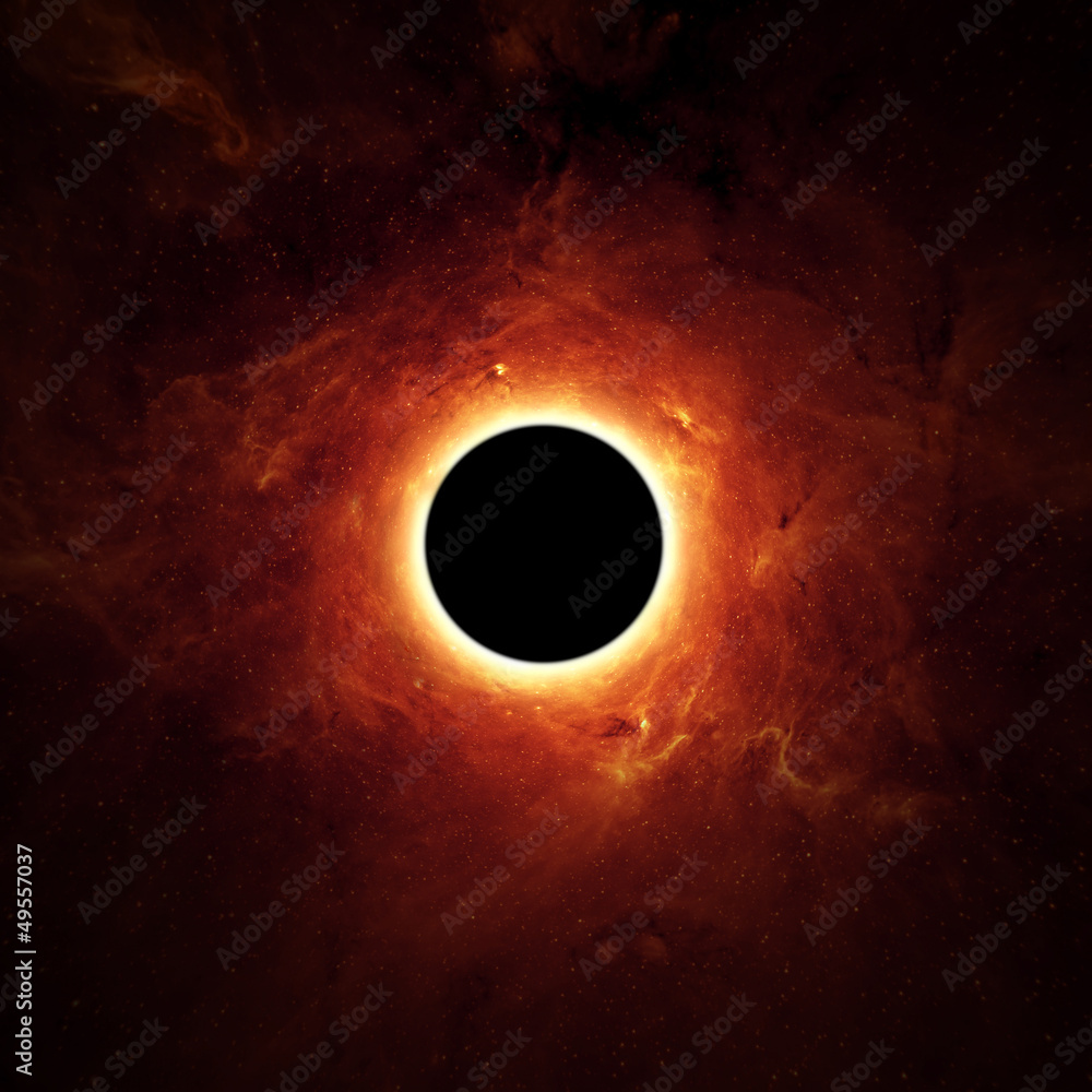 Naklejka premium Full eclipse, black hole