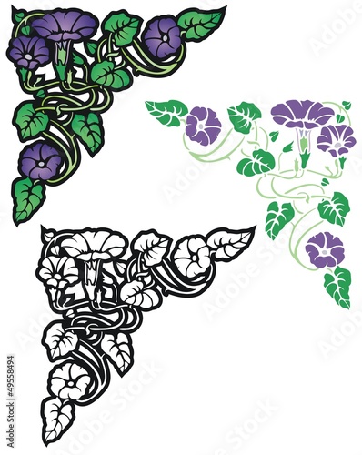 morning glory corner ornament