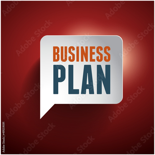 Business plan speech bubble red