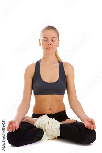 yoga, isolated, on white