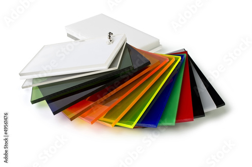 The color palette of acryl, isolated over white