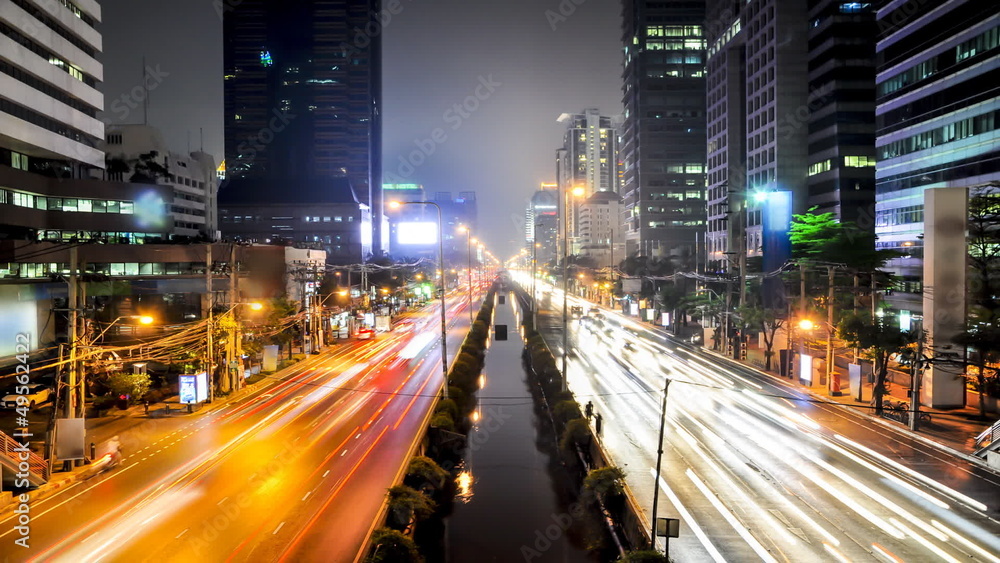 Time lapse of traffic in Bangkok city , Thailand Time lapse of traffic in Bangkok city , Thailand