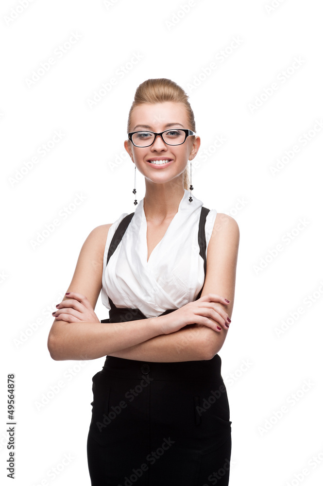 businesswoman standing isolated on white businesswoman standing isolated on white