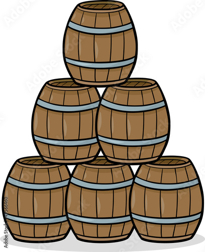 heap of barrels cartoon illustration