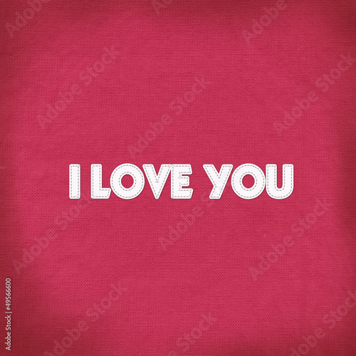 Text with stitch style on fabric background