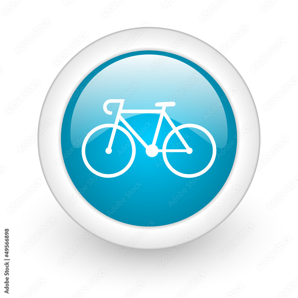 bicycle blue circle glossy web icon on white background bicycle blue circle glossy web icon on white background