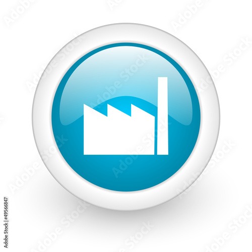 industry blue circle glossy web icon on white background