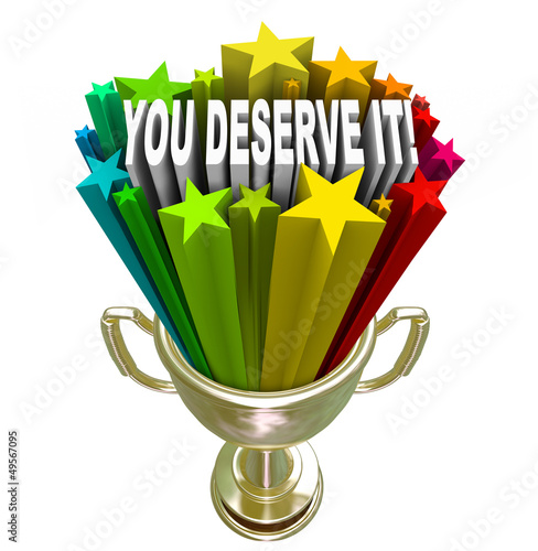 Obraz na plátně You Deserve It Gold Trophy Reward Recognition