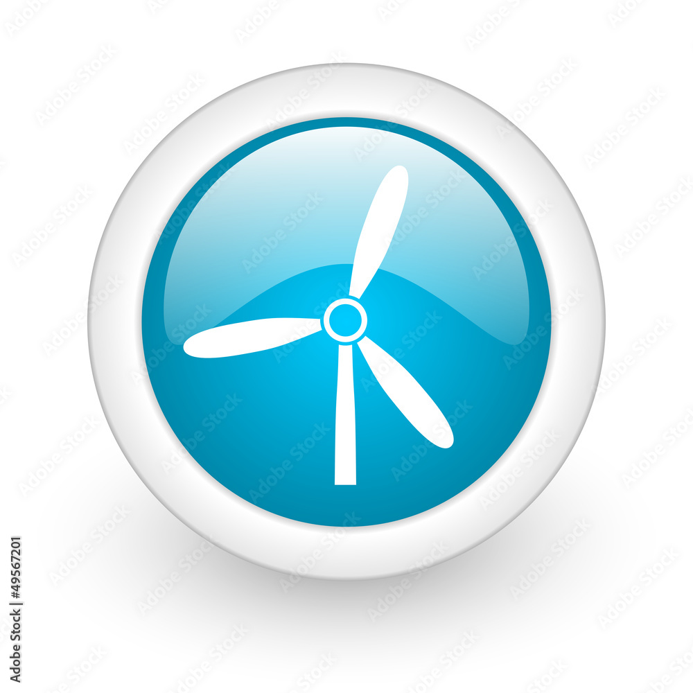 windmill blue circle glossy web icon on white background windmill blue circle glossy web icon on white background