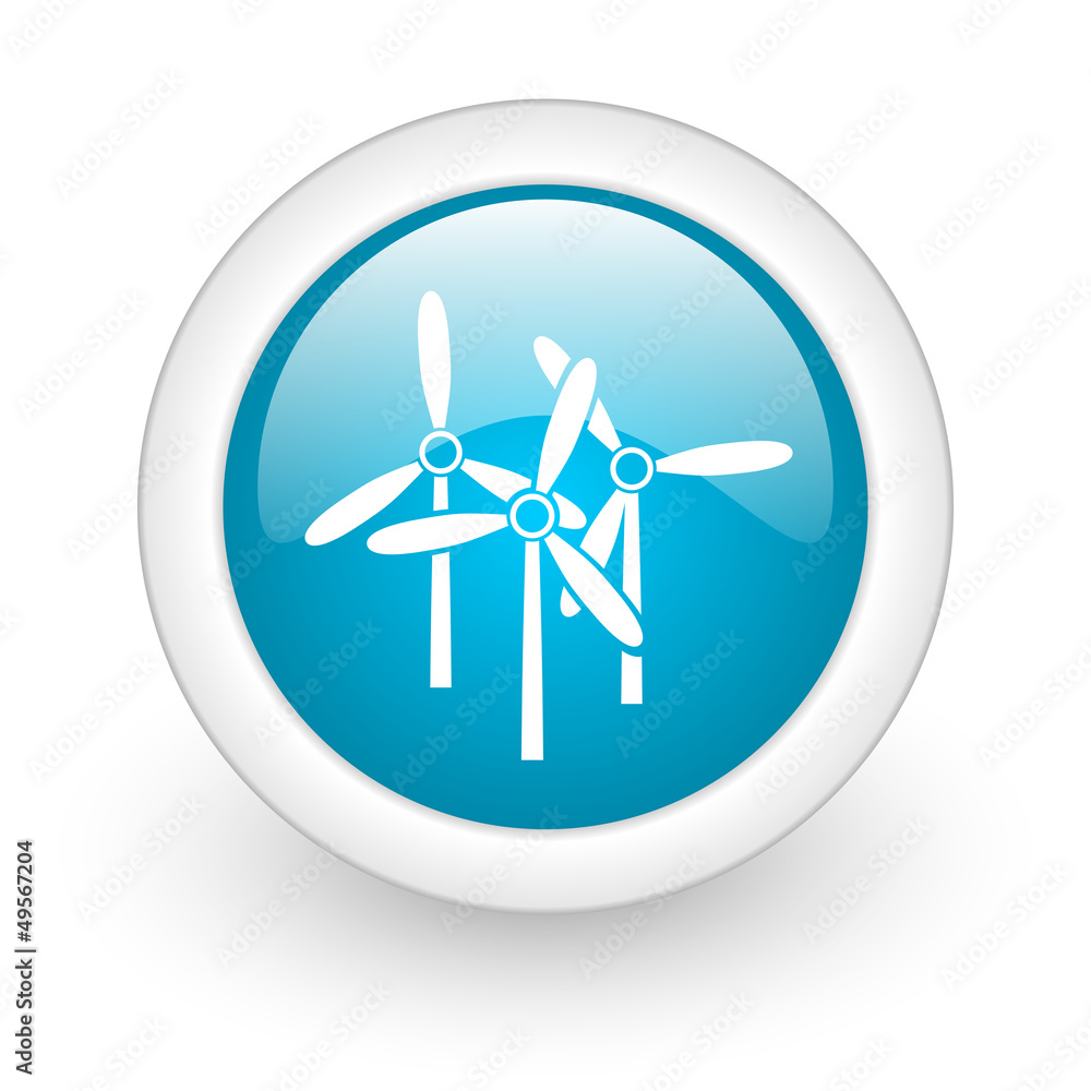 windmill blue circle glossy web icon on white background windmill blue circle glossy web icon on white background