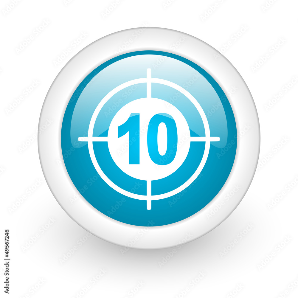 target blue circle glossy web icon on white background target blue circle glossy web icon on white background