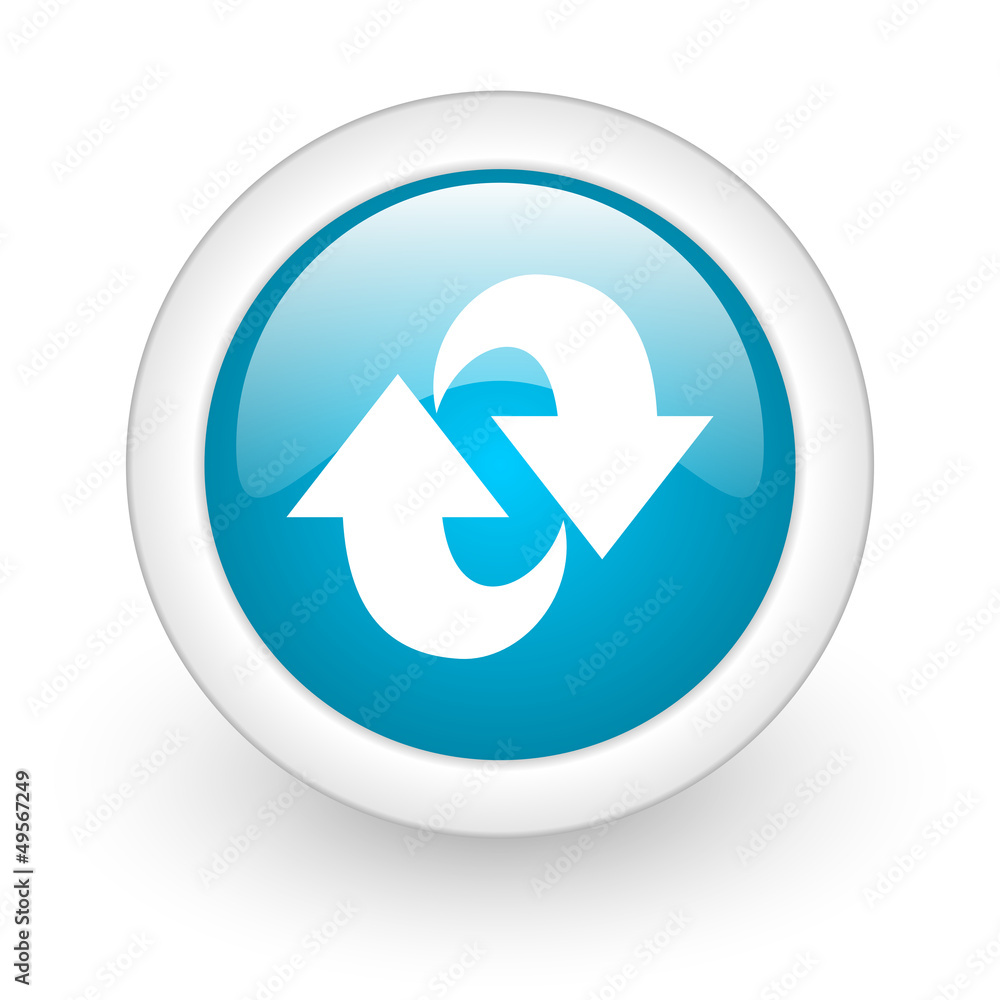 rotate blue circle glossy web icon on white background rotate blue circle glossy web icon on white background