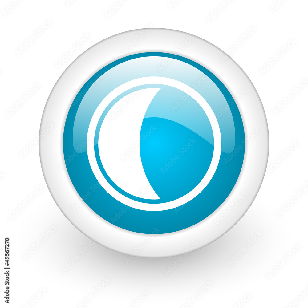 moon blue circle glossy web icon on white background moon blue circle glossy web icon on white background