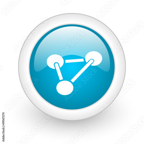 chemistry blue circle glossy web icon on white background