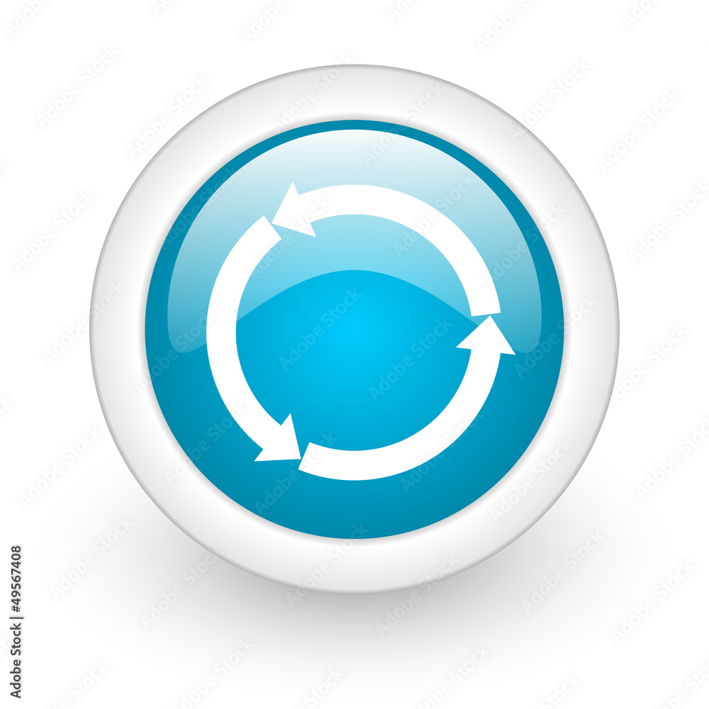 refresh blue circle glossy web icon on white background refresh blue circle glossy web icon on white background