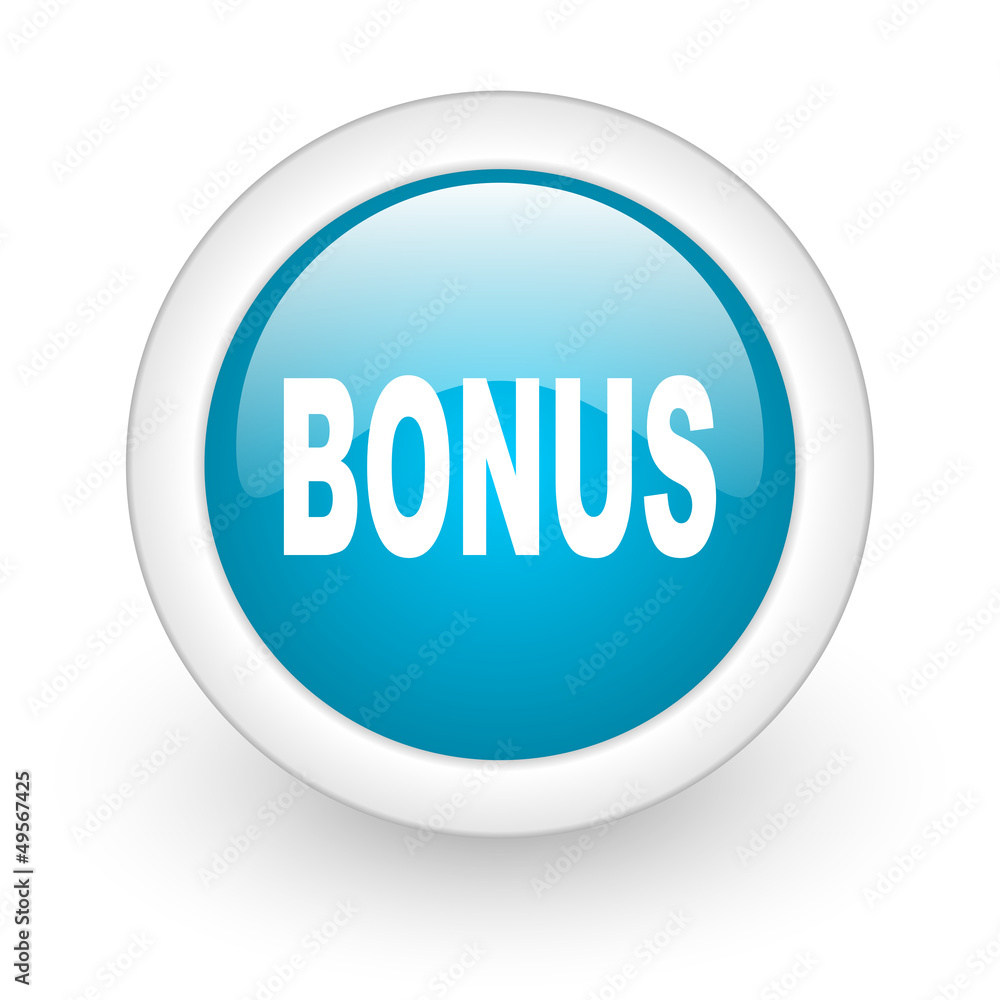 bonus blue circle glossy web icon on white background bonus blue circle glossy web icon on white background
