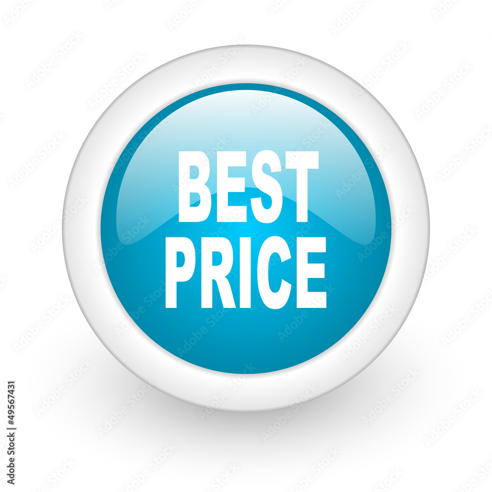 best price blue circle glossy web icon on white background best price blue circle glossy web icon on white background