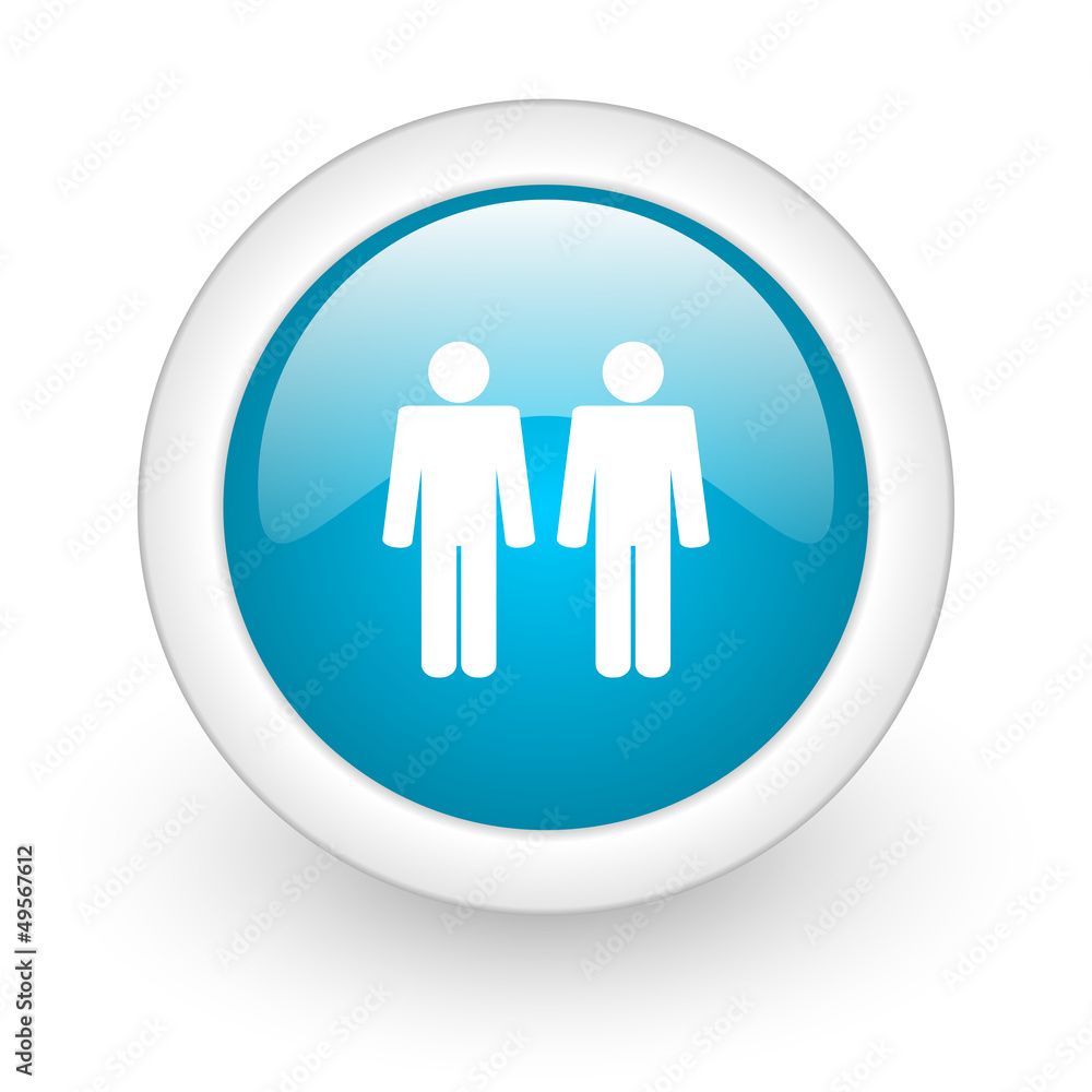 couple blue circle glossy web icon on white background couple blue circle glossy web icon on white background