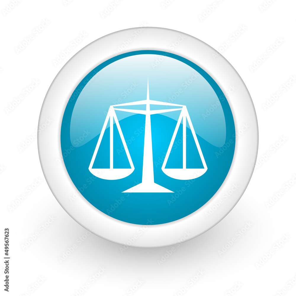 justice blue circle glossy web icon on white background justice blue circle glossy web icon on white background