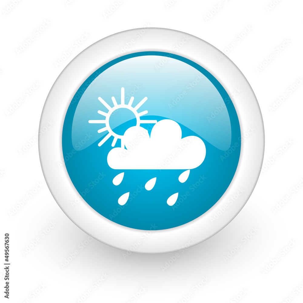 weather forecast blue circle glossy web icon on white background weather forecast blue circle glossy web icon on white background