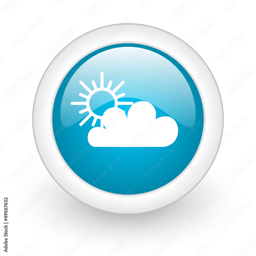 weather forecast blue circle glossy web icon on white background weather forecast blue circle glossy web icon on white background