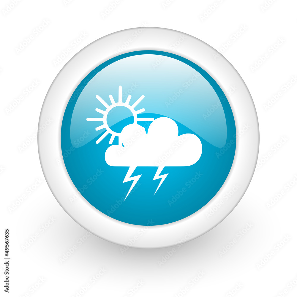 weather forecast blue circle glossy web icon on white background weather forecast blue circle glossy web icon on white background