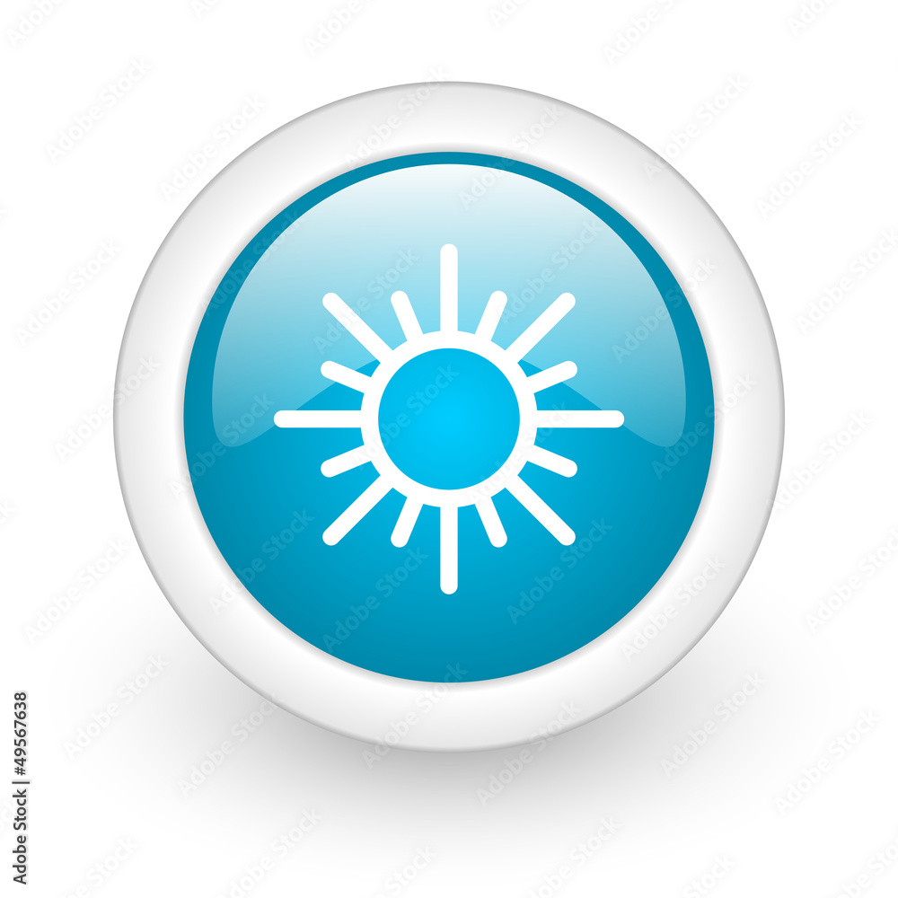 sun blue circle glossy web icon on white background sun blue circle glossy web icon on white background