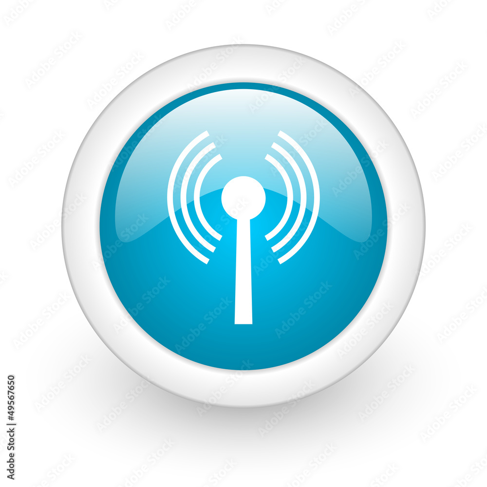 wifi blue circle glossy web icon on white background wifi blue circle glossy web icon on white background