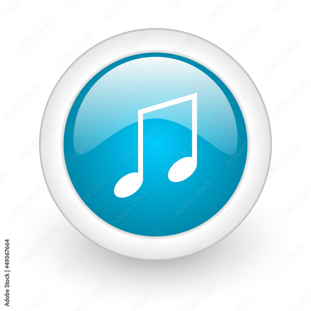 music blue circle glossy web icon on white background music blue circle glossy web icon on white background