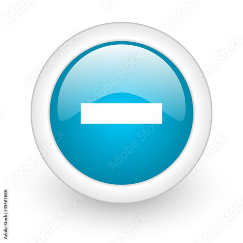 Free Download minus blue circle glossy web icon on white background - GFXLoad