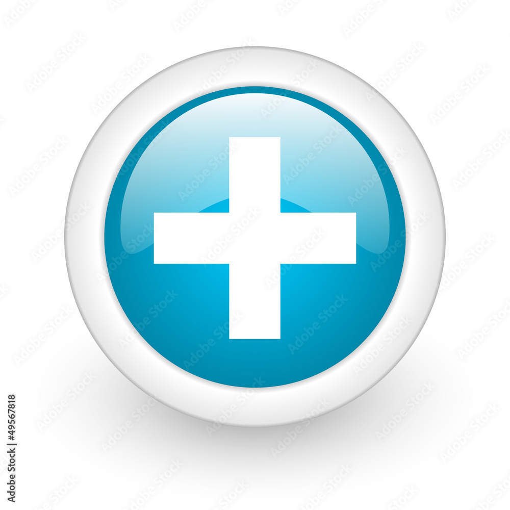emergency blue circle glossy web icon on white background emergency blue circle glossy web icon on white background