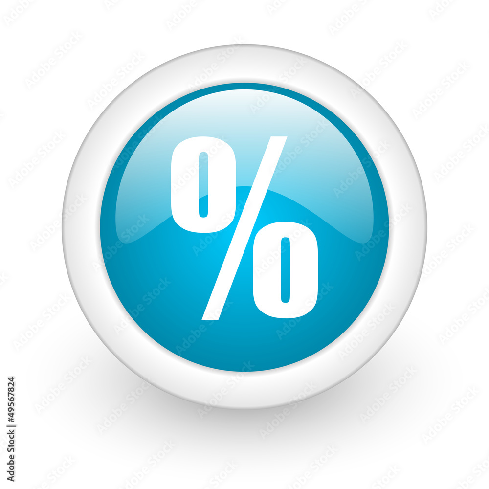 percent blue circle glossy web icon on white background percent blue circle glossy web icon on white background