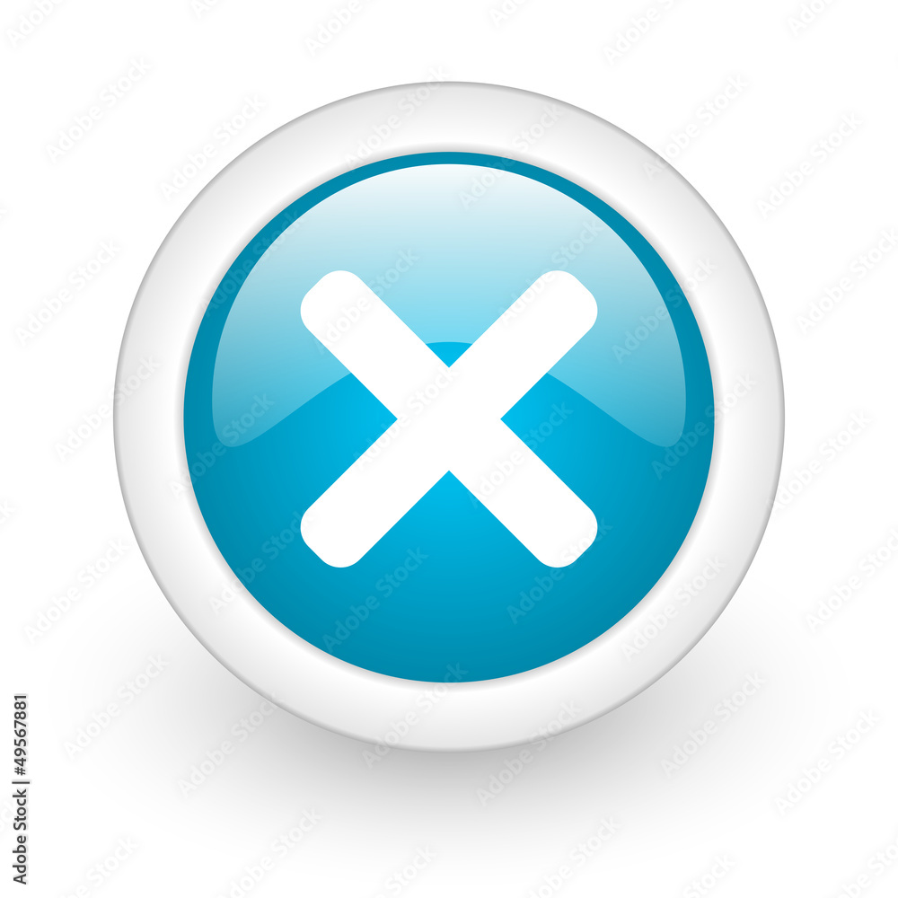 cancel blue circle glossy web icon on white background cancel blue circle glossy web icon on white background