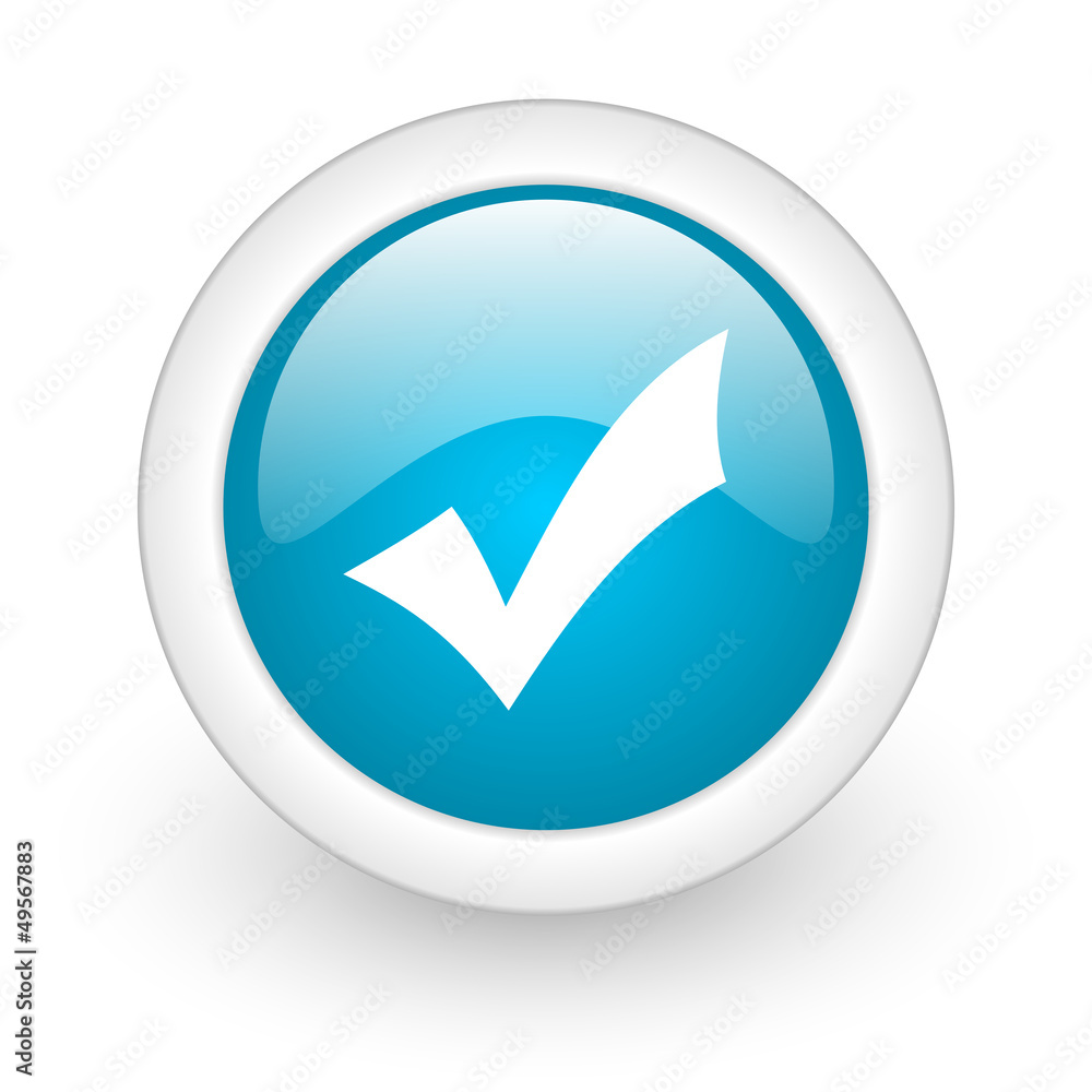 accept blue circle glossy web icon on white background accept blue circle glossy web icon on white background