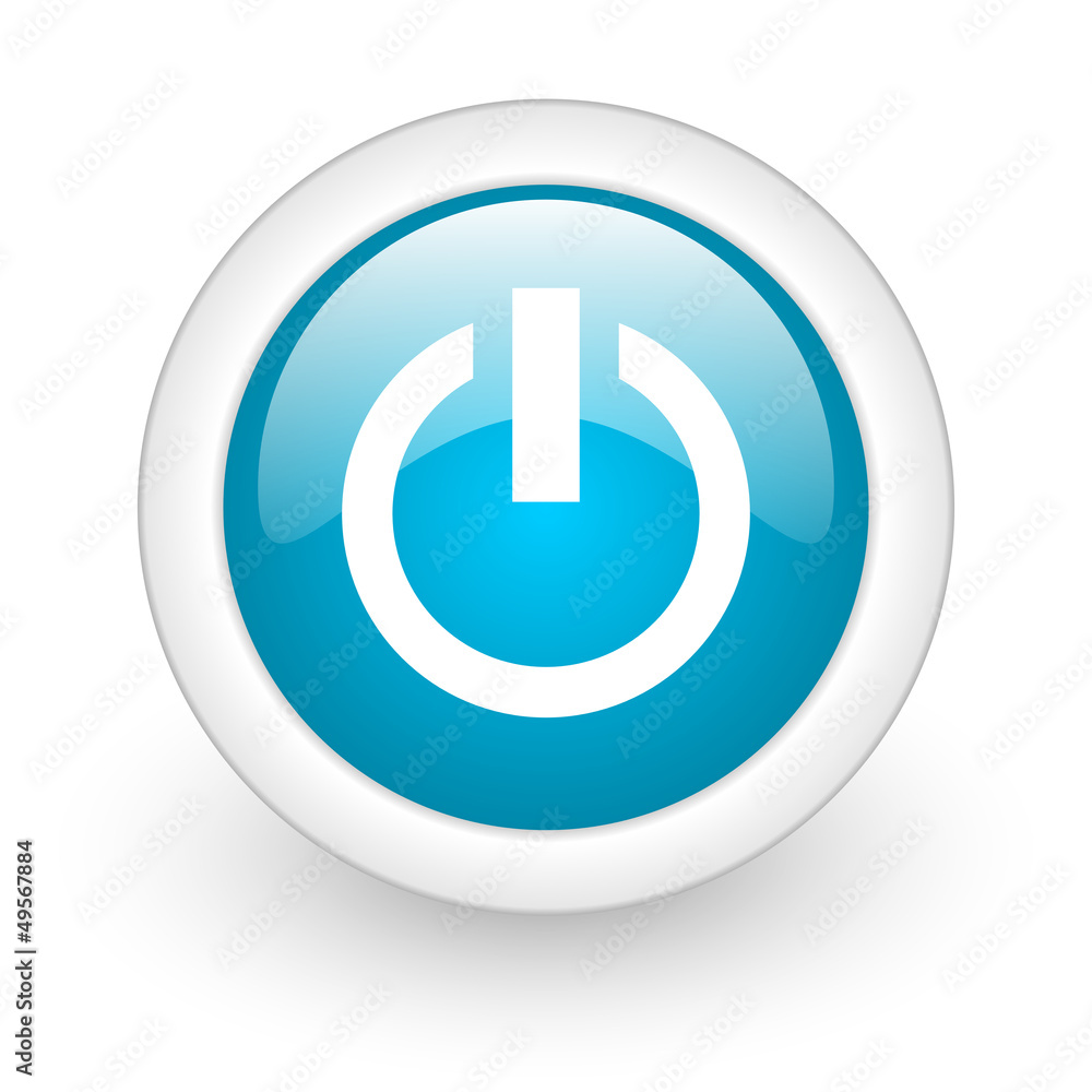 power blue circle glossy web icon on white background power blue circle glossy web icon on white background