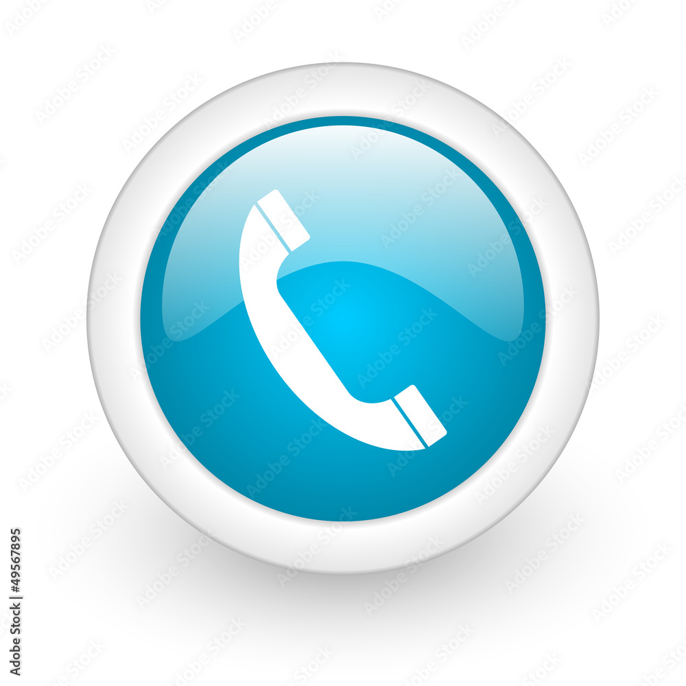 phone blue circle glossy web icon on white background phone blue circle glossy web icon on white background