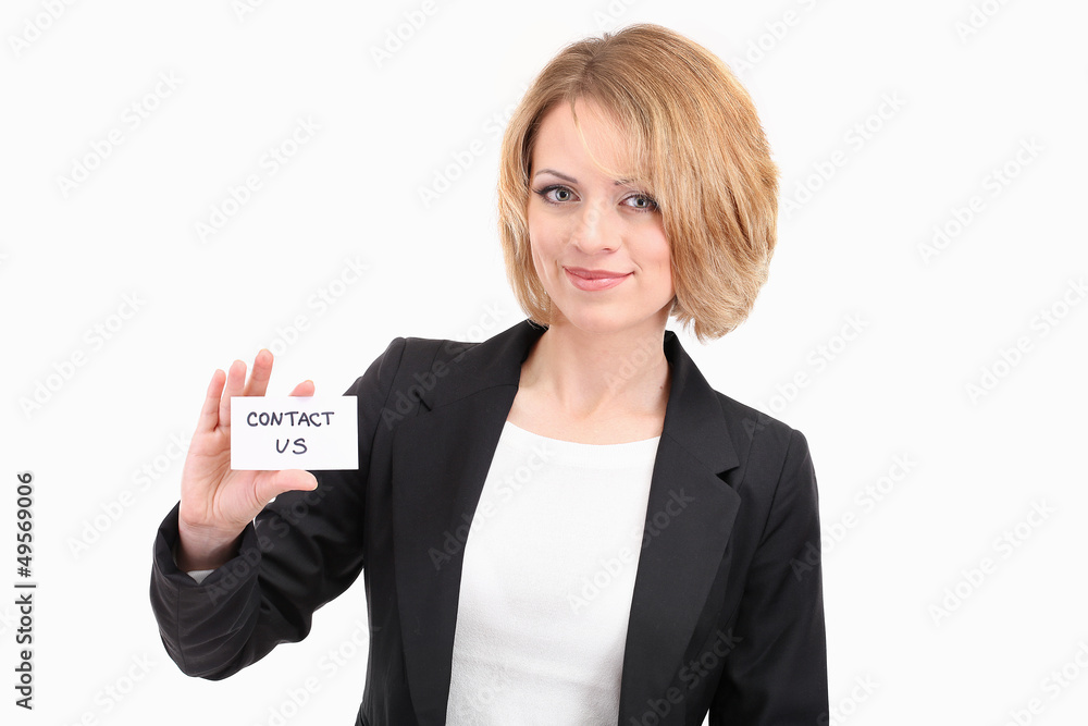 Young beautiful business woman isolated on white Young beautiful business woman isolated on white