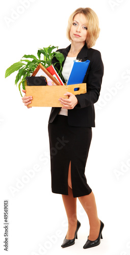 Young beautiful woman fired...