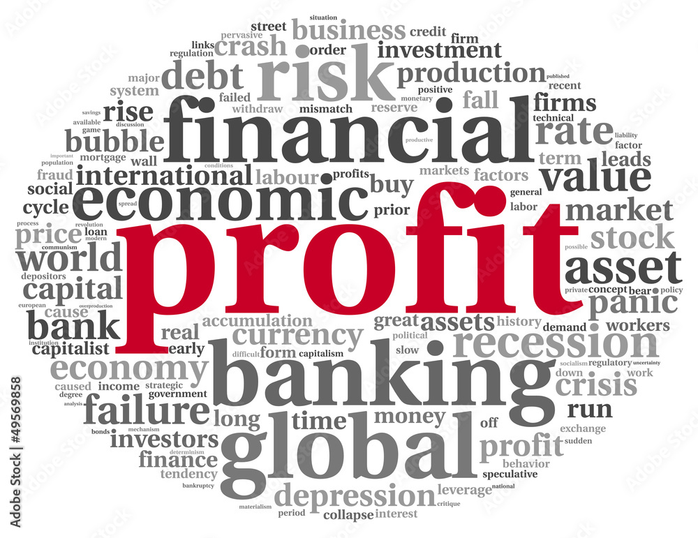 Profit and risk concept on white