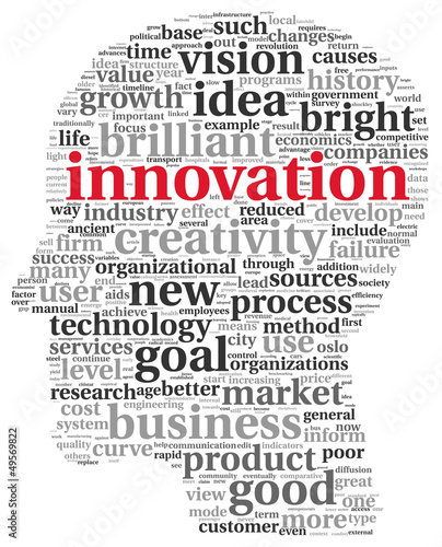 Innovation and technology concept  in tag cloud
