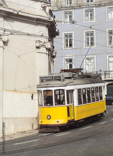 Tram #28 in Lisbon, Portugal.