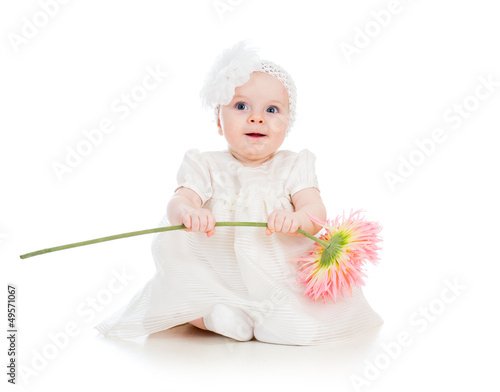 beatiful girl with flower g...