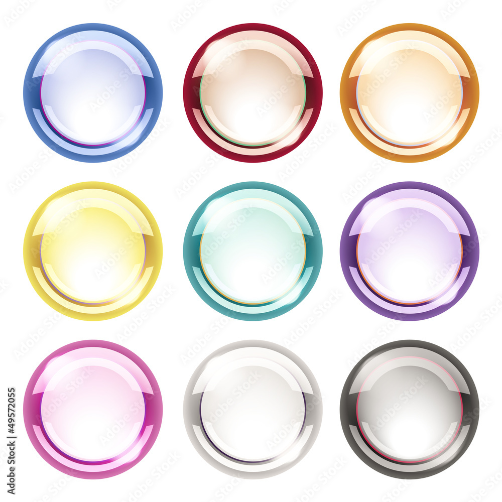 Futuristic Round Neon Button - collection one Futuristic Round Neon Button - collection one