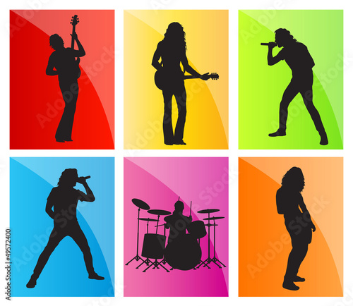 Music band set vector background