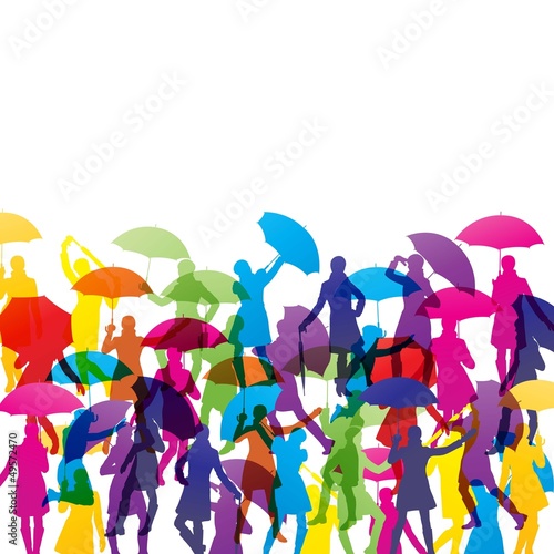 Girl with umbrella abstract vector