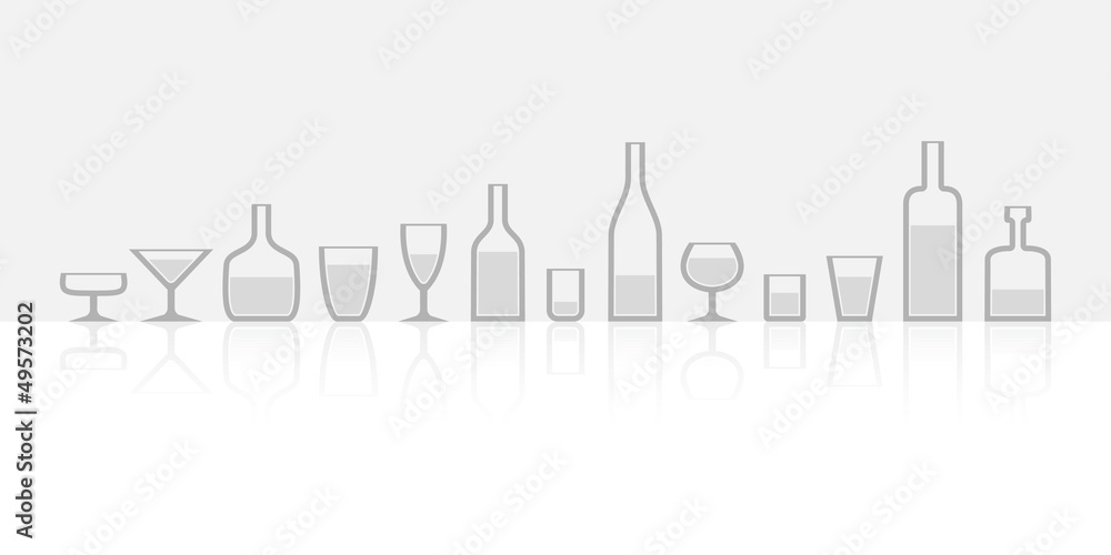 Bottles and glasses