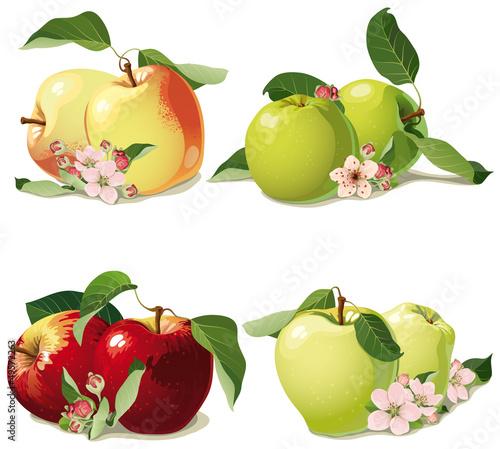 set of ripe apples