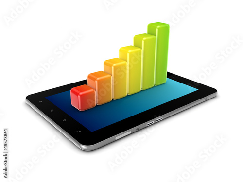 Colorful graph on a tablet PC.