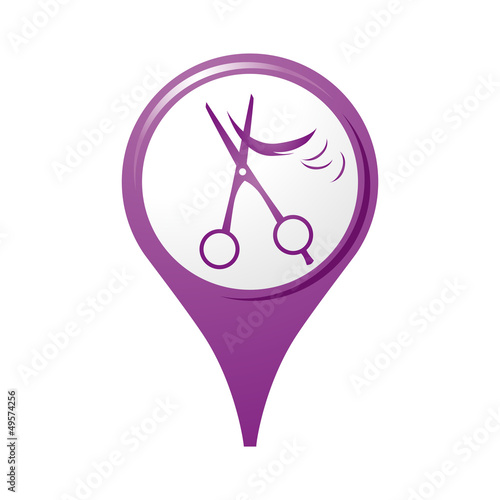 icône coiffeur, logo, pictogramme, repère carte